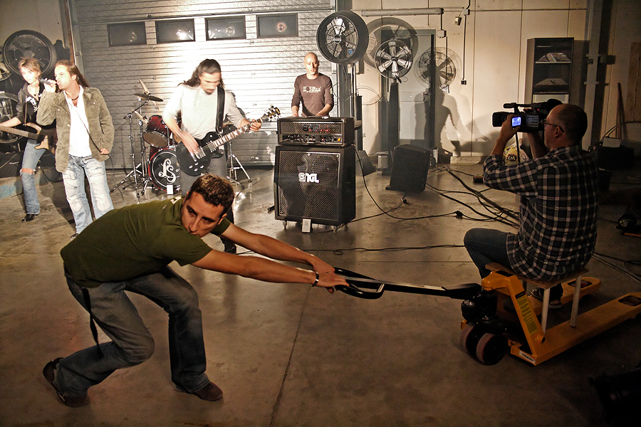 Photo du tournage du clip des Lightseekers