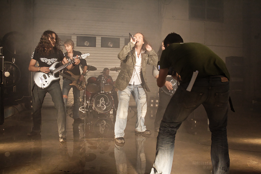 Photo du tournage du clip des Lightseekers